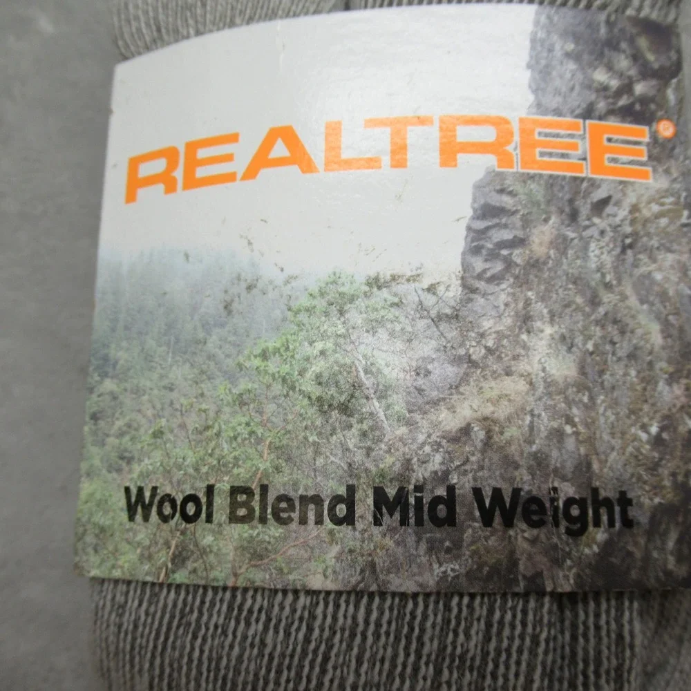 Realtree Socks Womens Medium 6-10 Gray Mid‎ Weight Wool Blend NEW